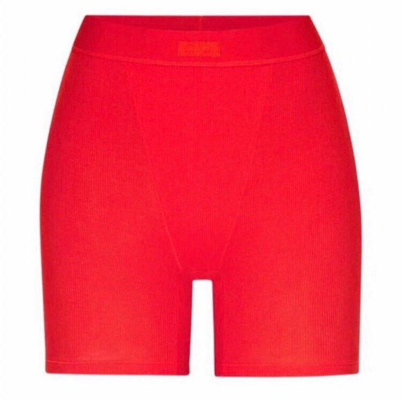 RARE skims ruby red cotton rib shorts